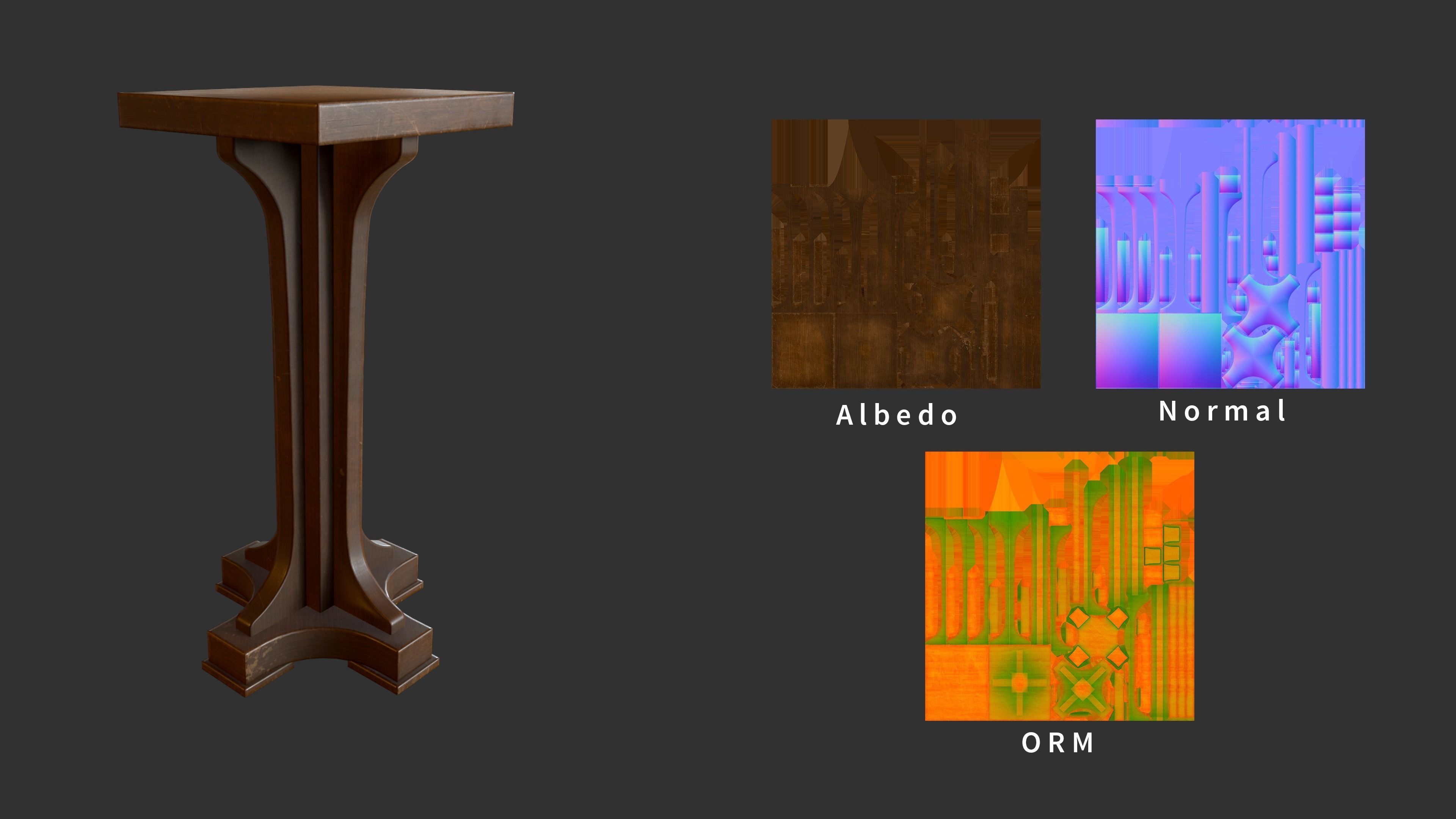 Tall Limbert Square Pedestal 3D model_6