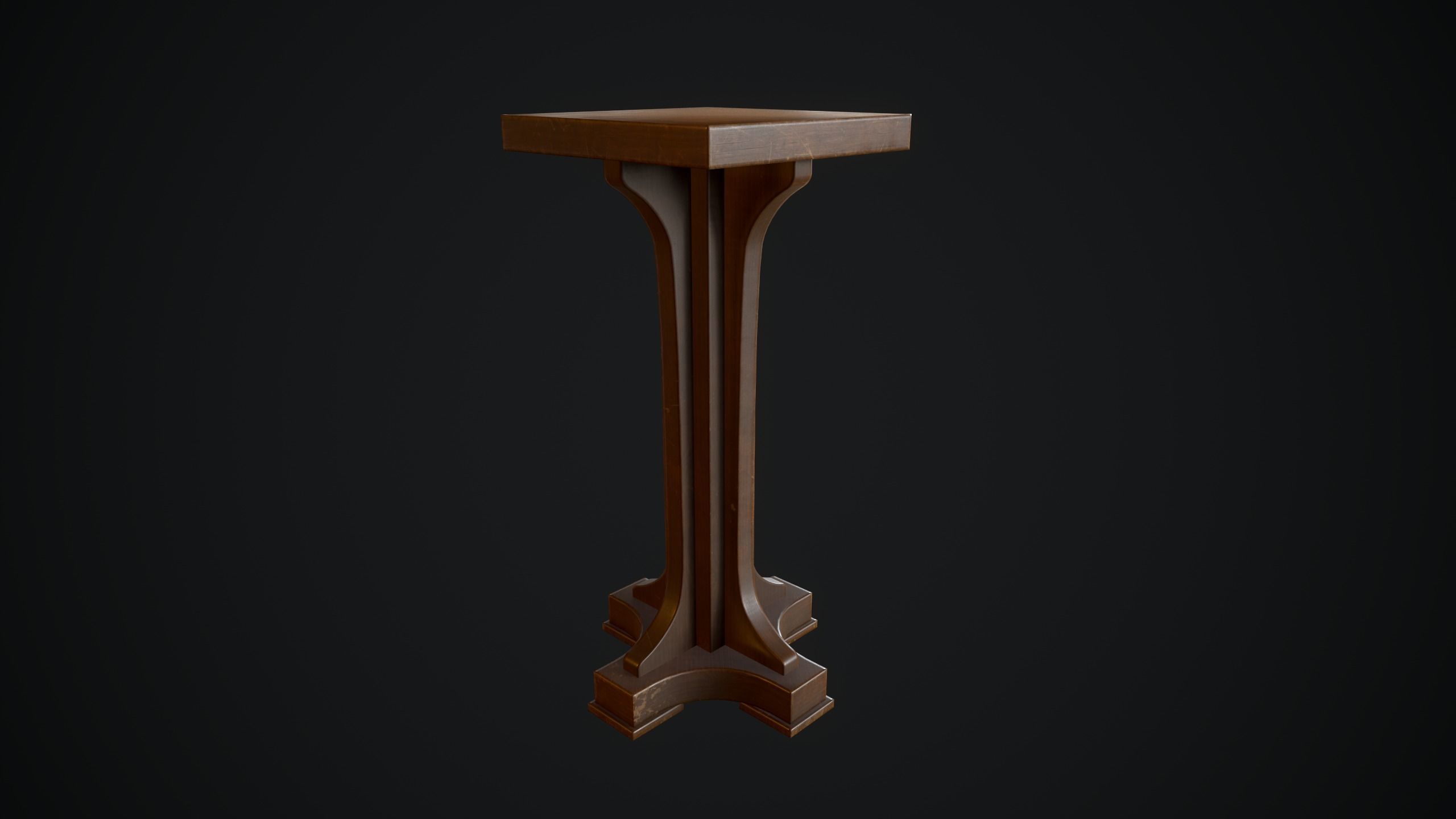 Tall Limbert Square Pedestal 3D model_5