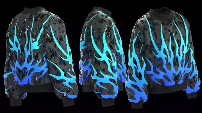 Torn gothic sweater 3d model fashion clothing project 3D model