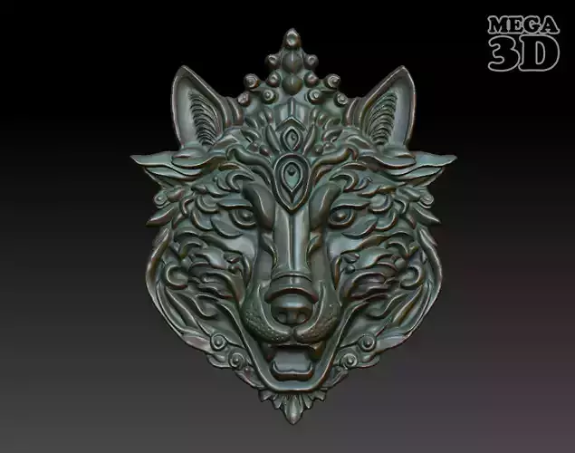 Wolf Pendant Bas Relief 05 230612