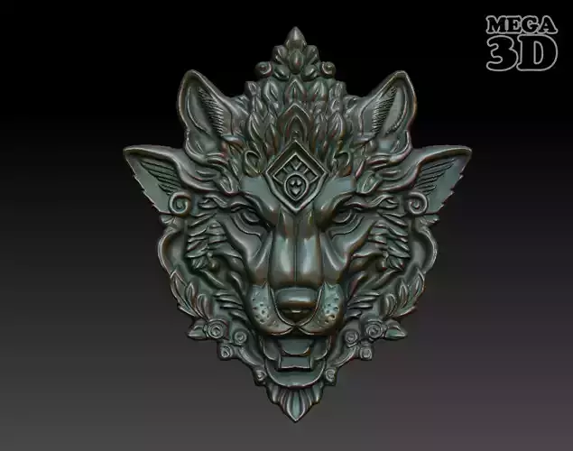 Wolf Pendant Bas Relief 04 230612