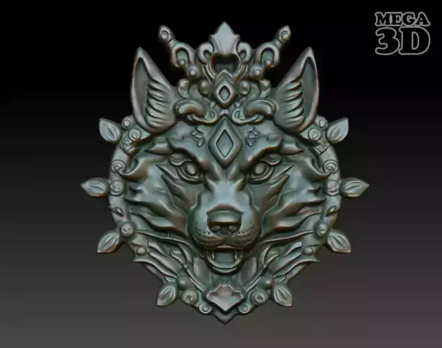 Wolf Pendant Bas Relief 03 230612