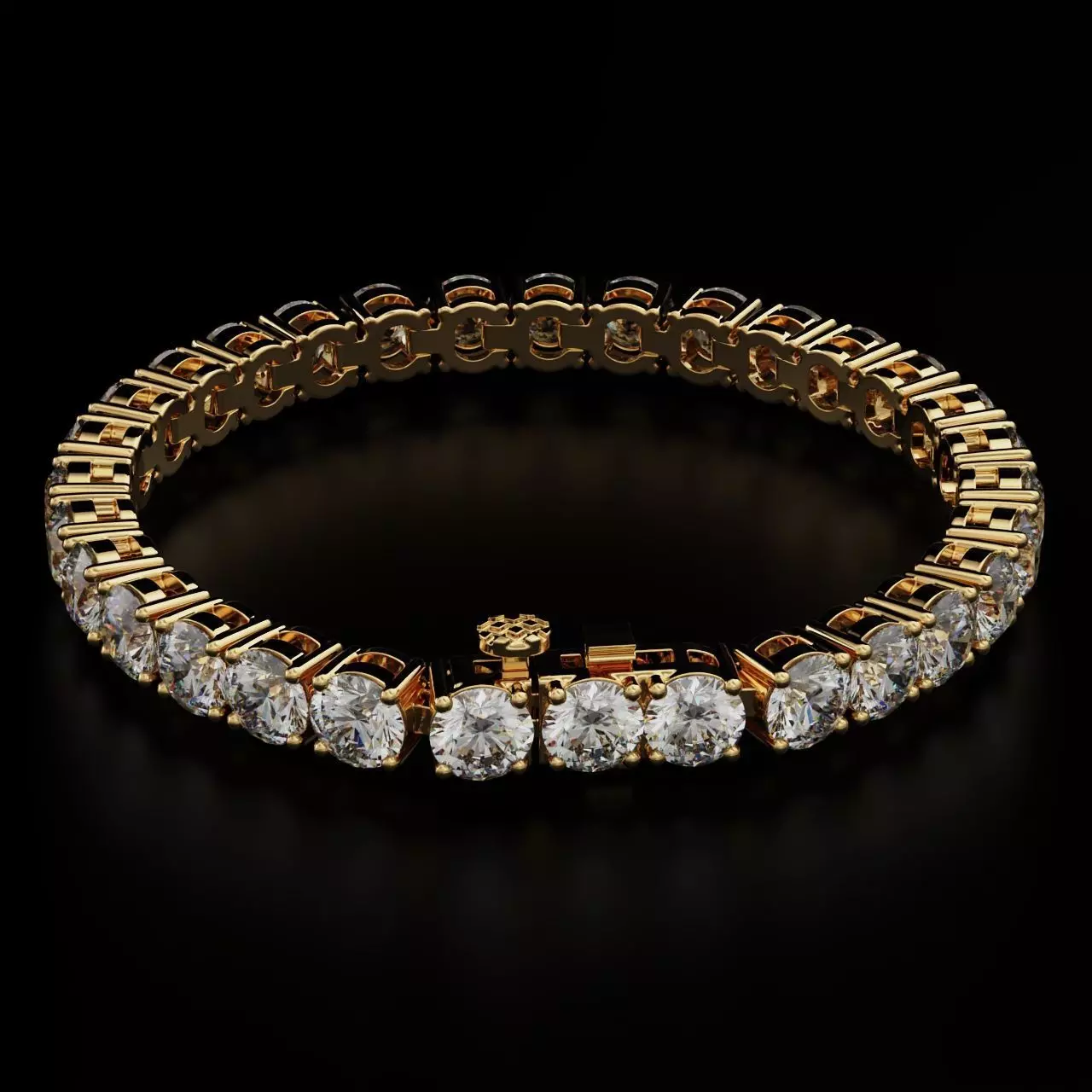 Tennic Braclet round gem 7mm 3D print model