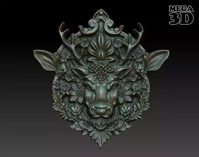 Stag Pendant Bas Relief 08 230612