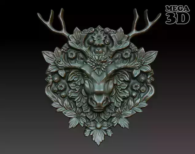 Stag Pendant Bas Relief 07 230612