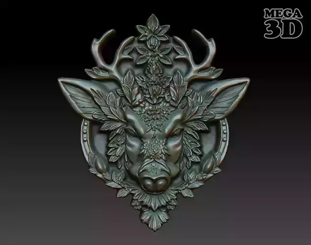 Stag Pendant Bas Relief 06 230612
