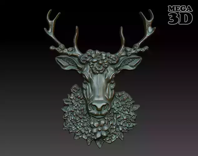 Stag Pendant Bas Relief 02 230612