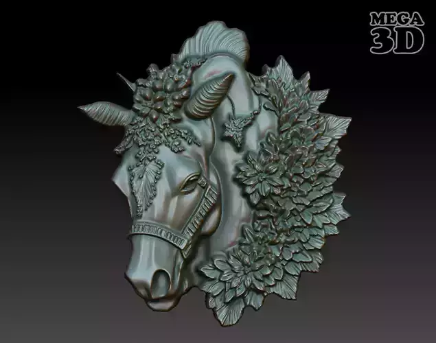 Horse Pendant Bas Relief 01 230612 3D print model