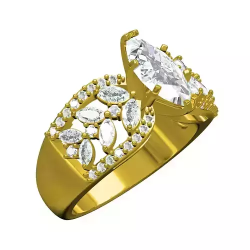 Marquise Cut Diamond Vintage Engagement Ring