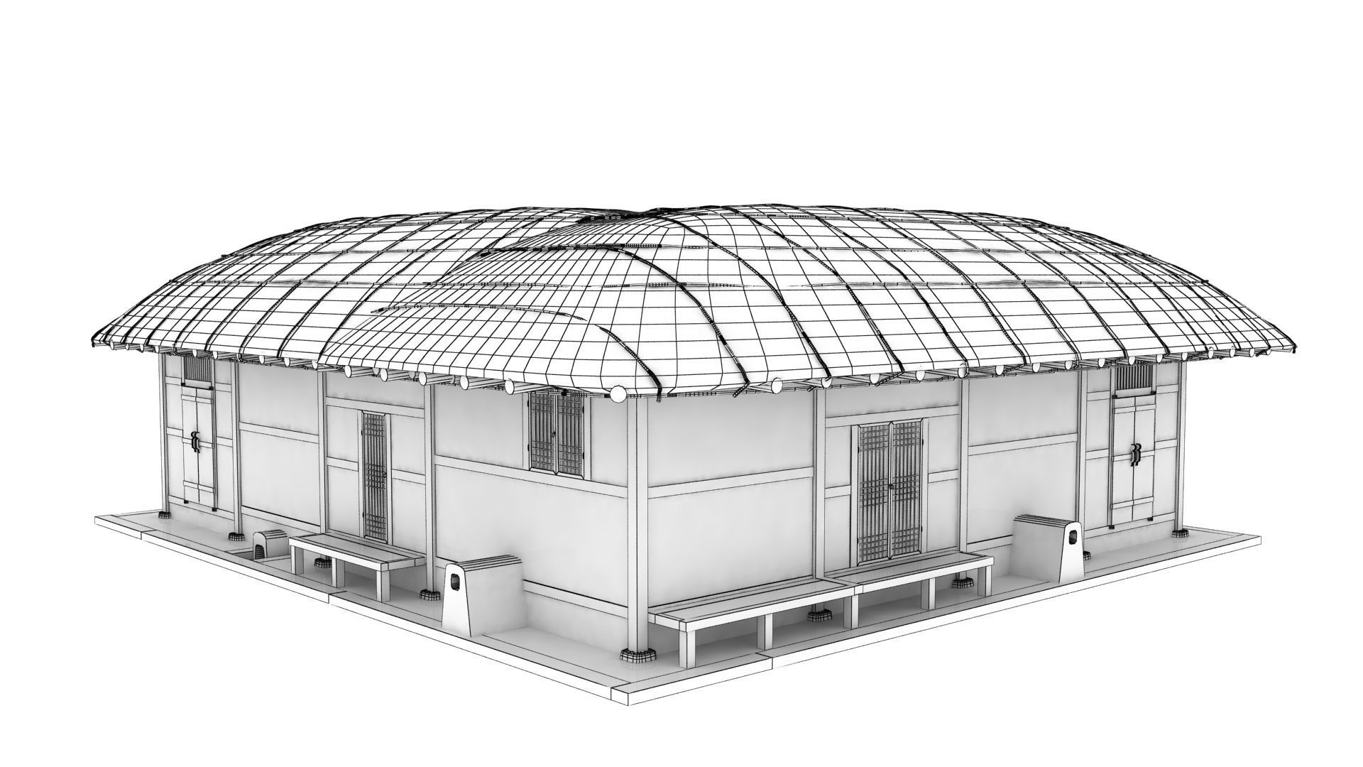 Thatched House V02 KOREA  3D model_15