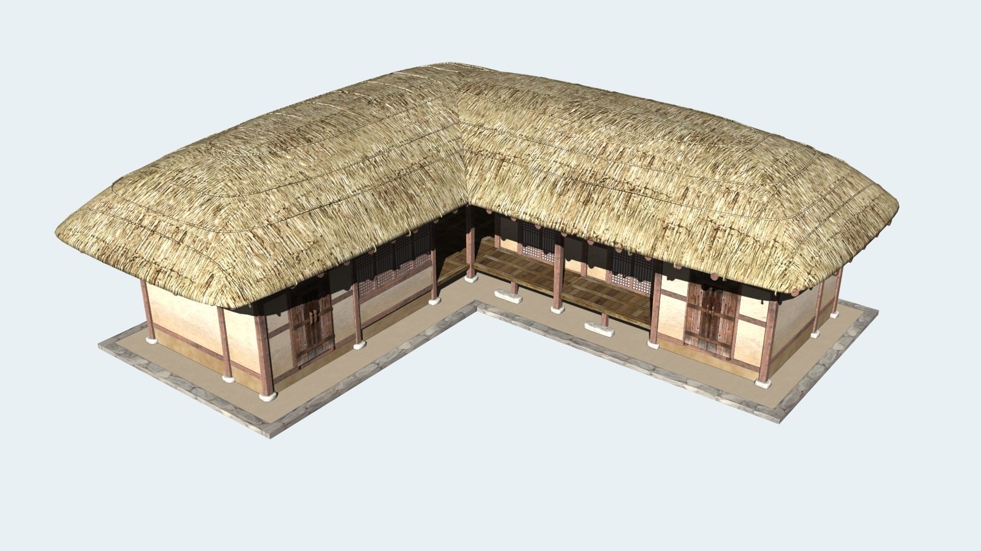 Thatched House V02 KOREA  3D model_8