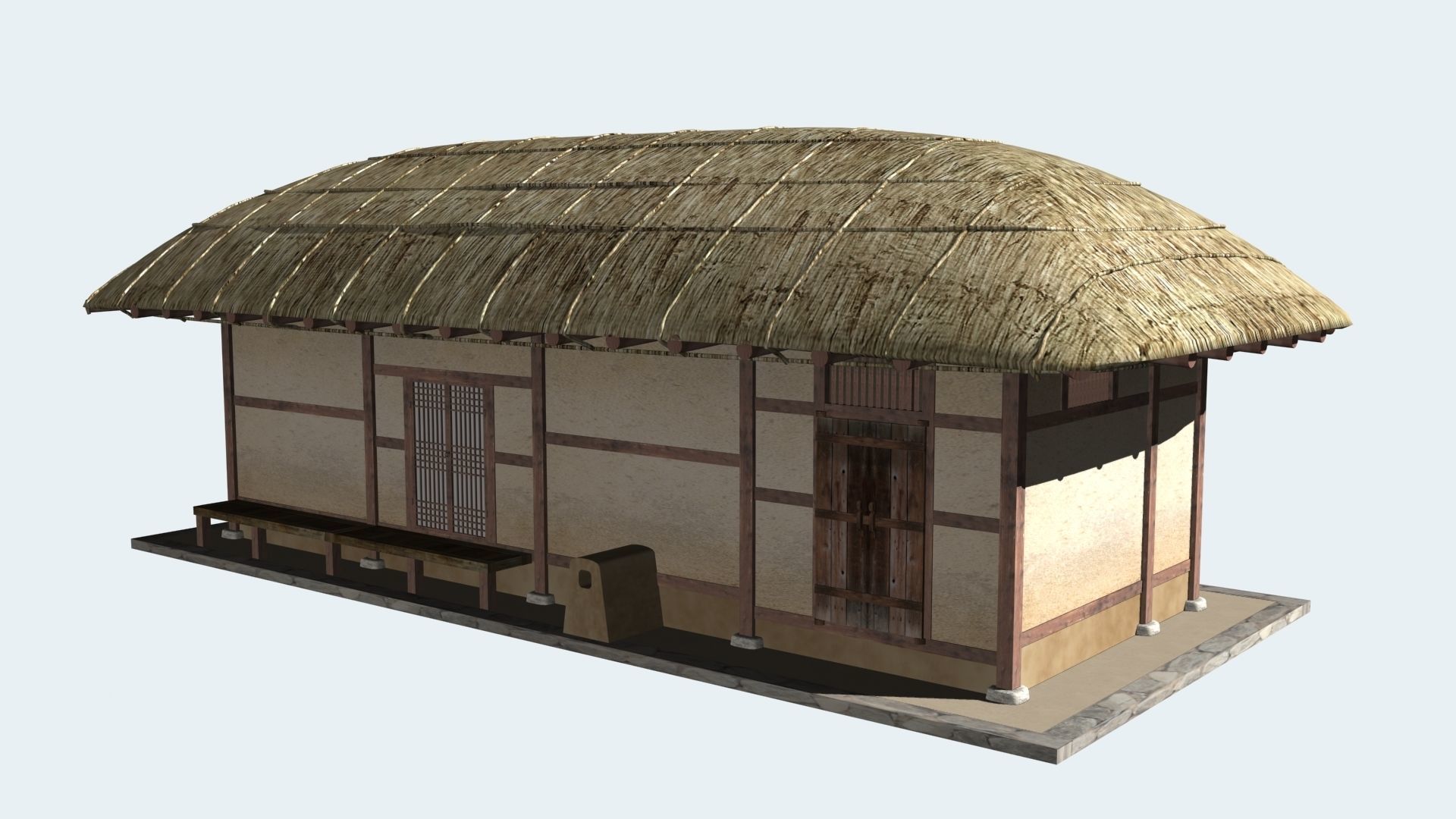 Thatched House V02 KOREA  3D model_5