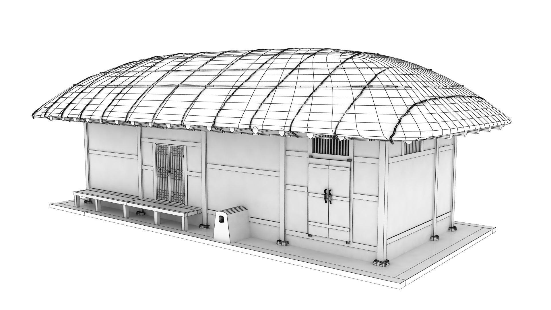 Thatched House V02 KOREA  3D model_16