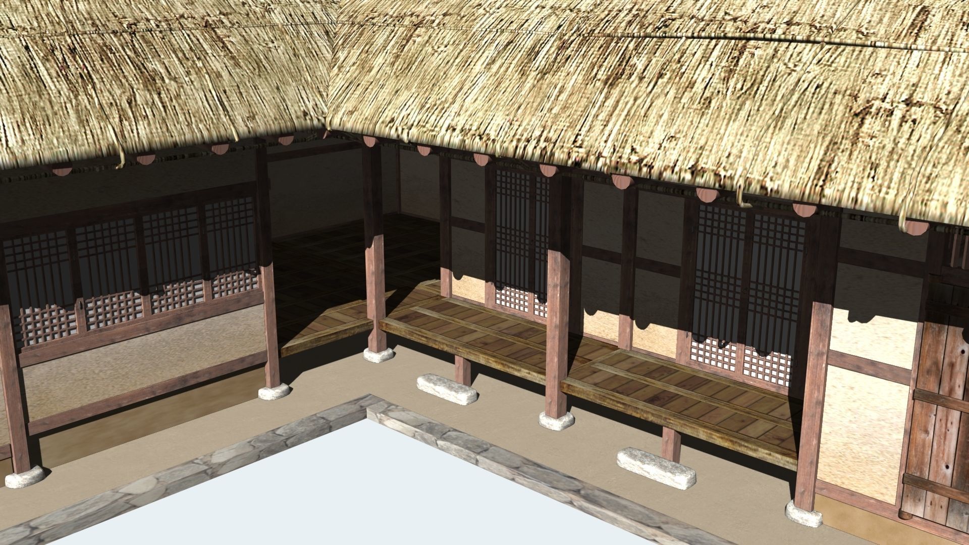 Thatched House V02 KOREA  3D model_10