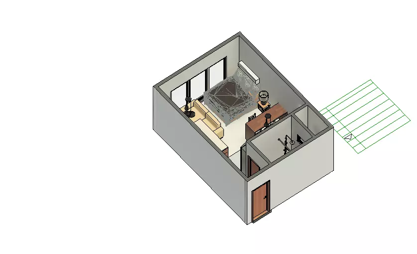 studio house apartment Free 3D model