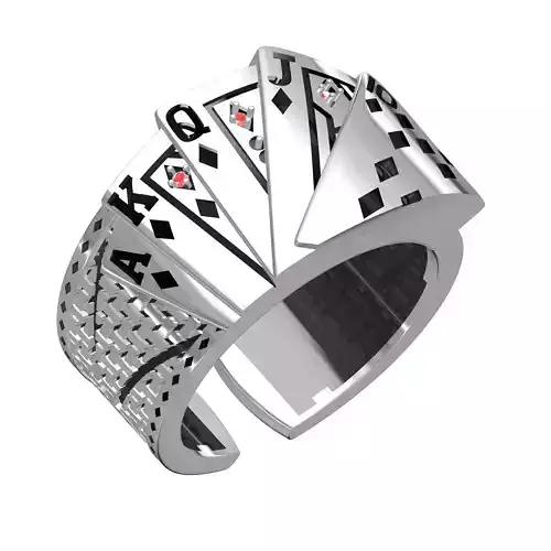 Antique Playing Cards Ring for Men 3D print model