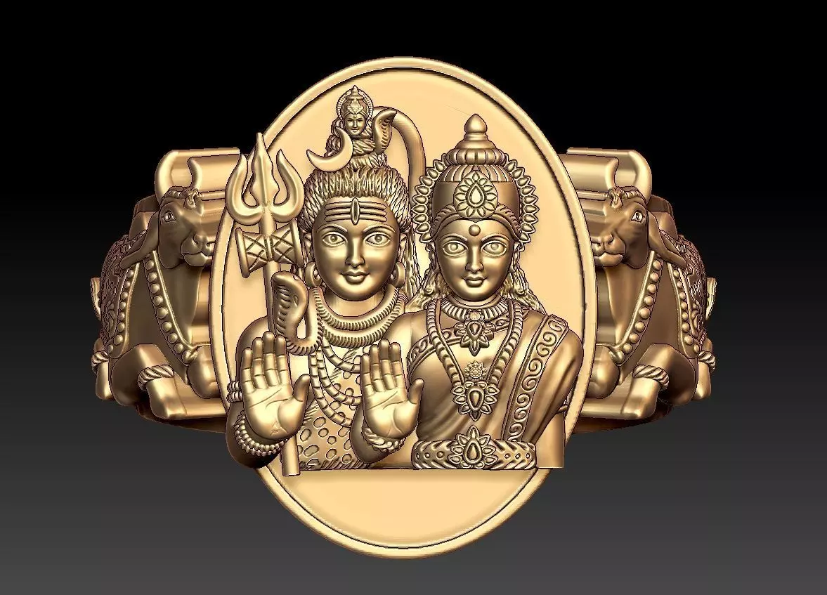 SIVA PARVATHI RING 3D print model_0