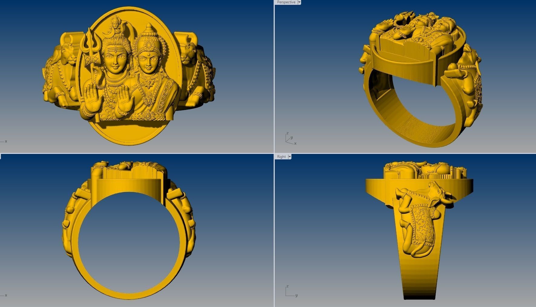 SIVA PARVATHI RING 3D print model_4