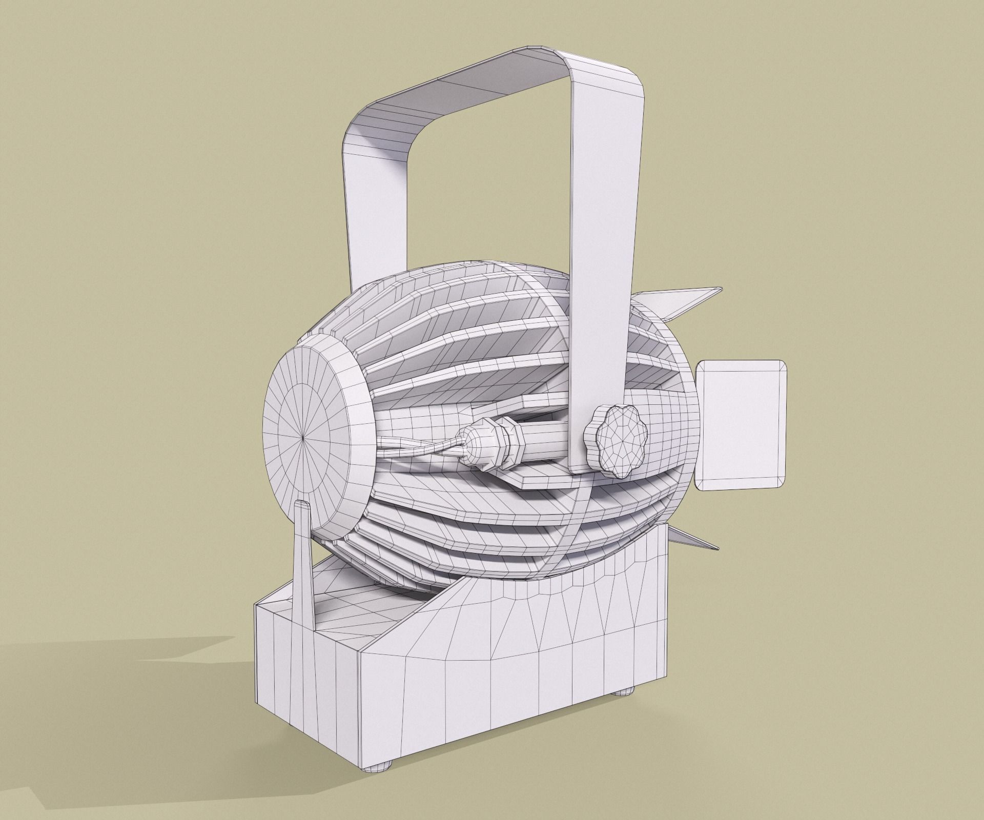 Old hand lantern Low-poly 3D model_9