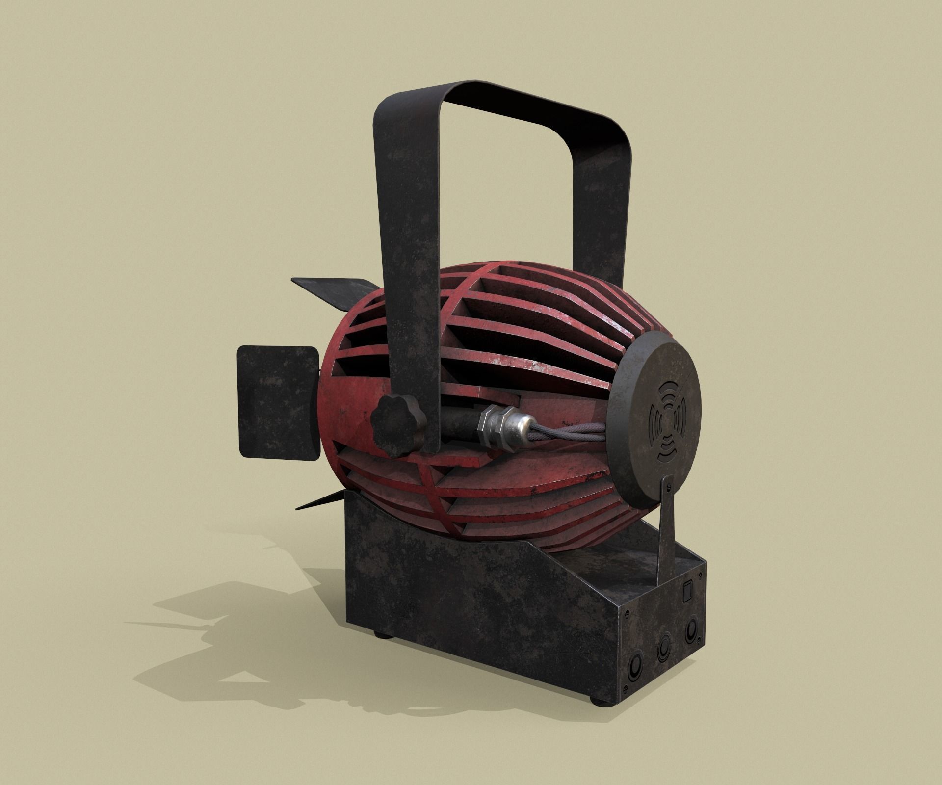 Old hand lantern Low-poly 3D model_3