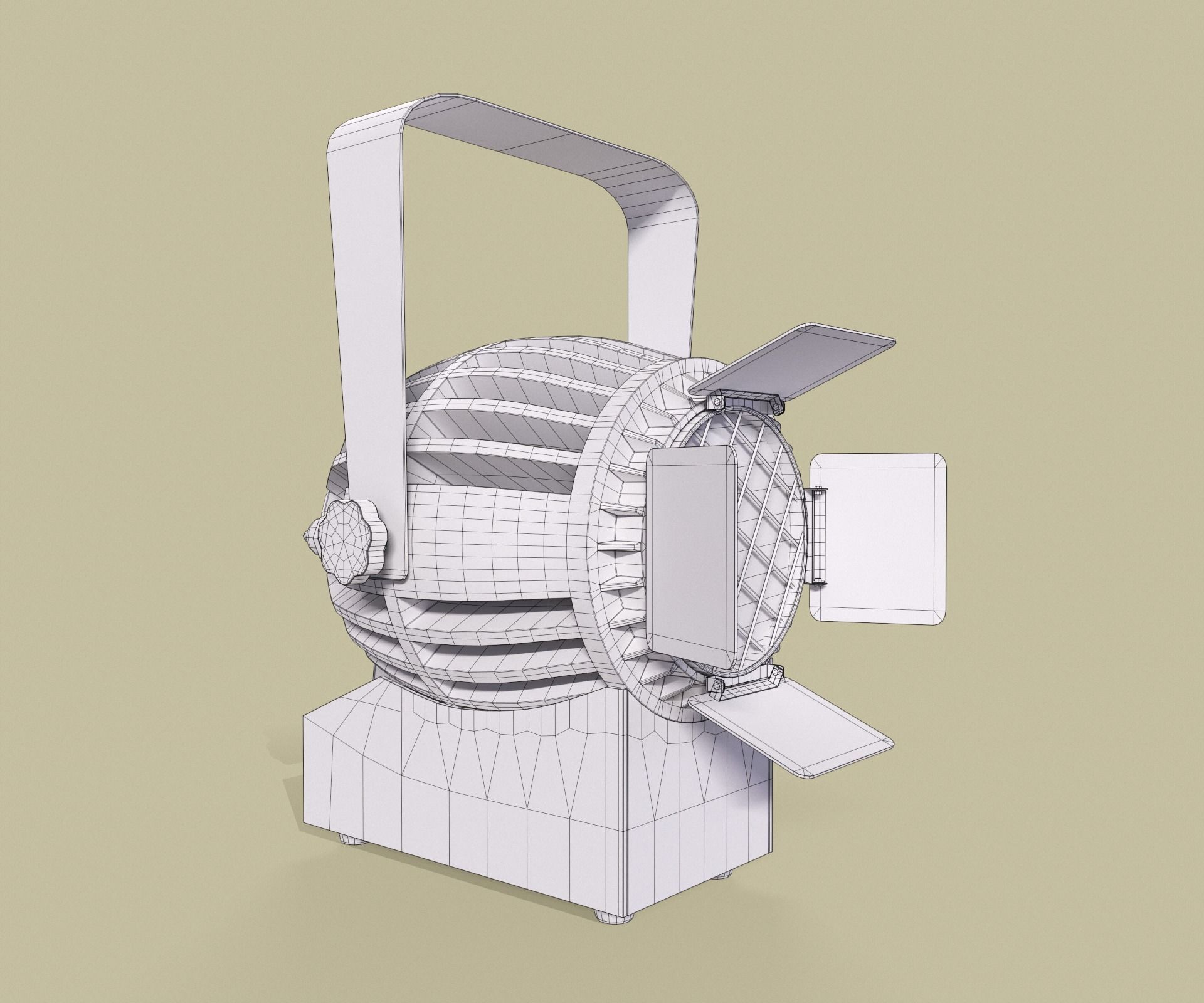 Old hand lantern Low-poly 3D model_8