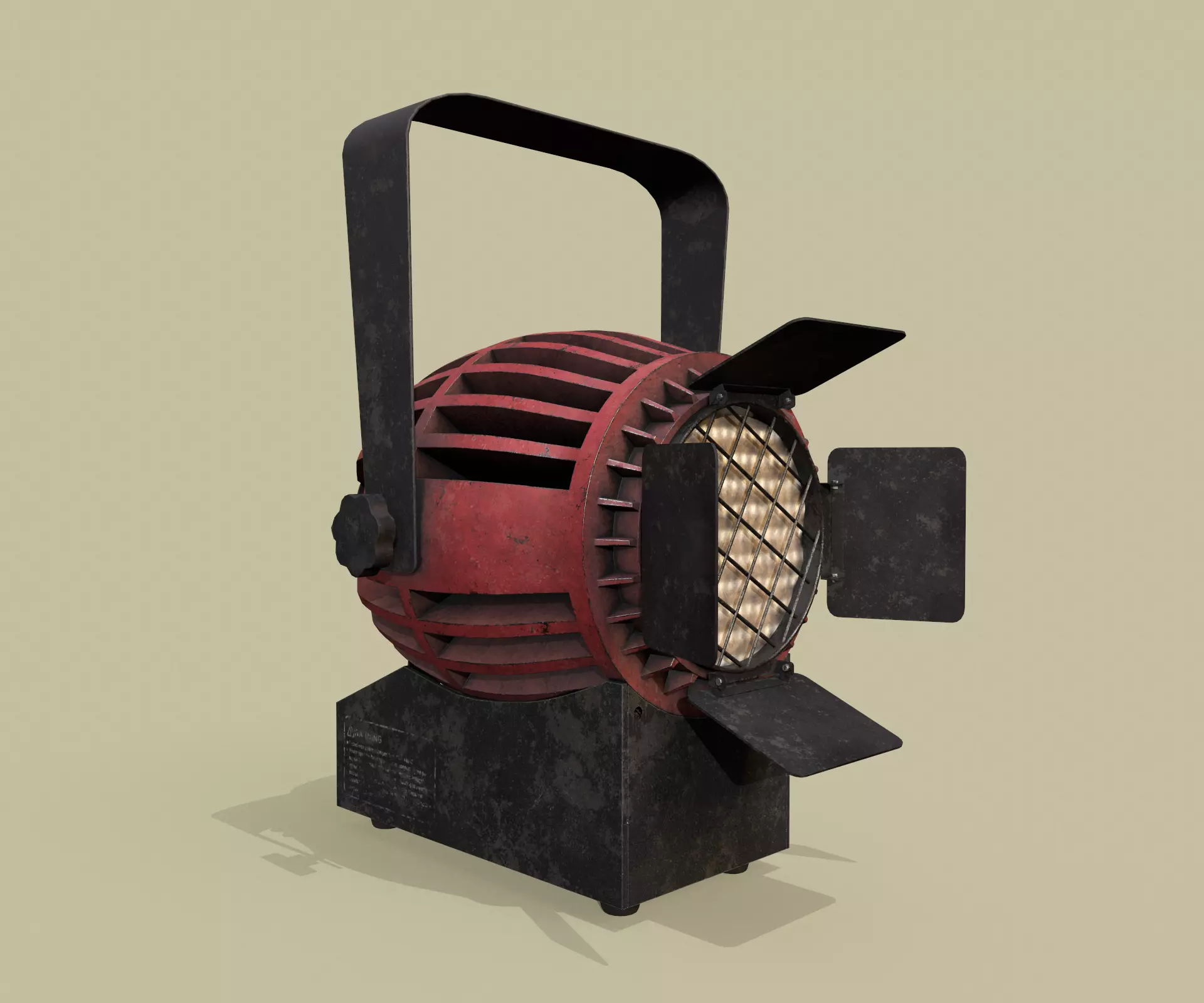 Old hand lantern Low-poly 3D model_0