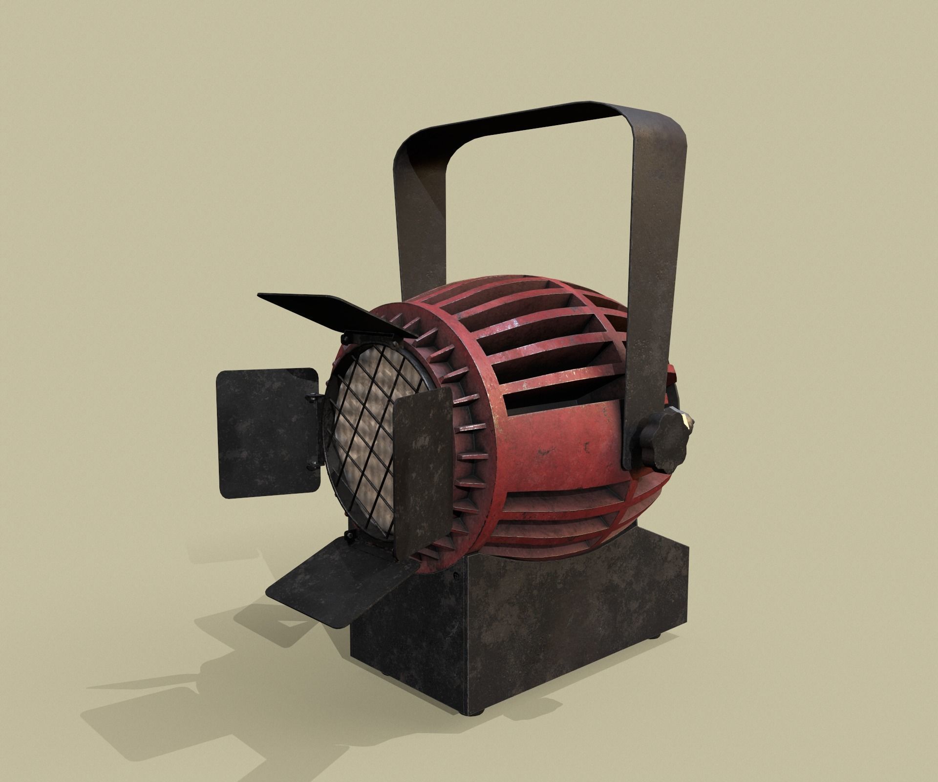 Old hand lantern Low-poly 3D model_1
