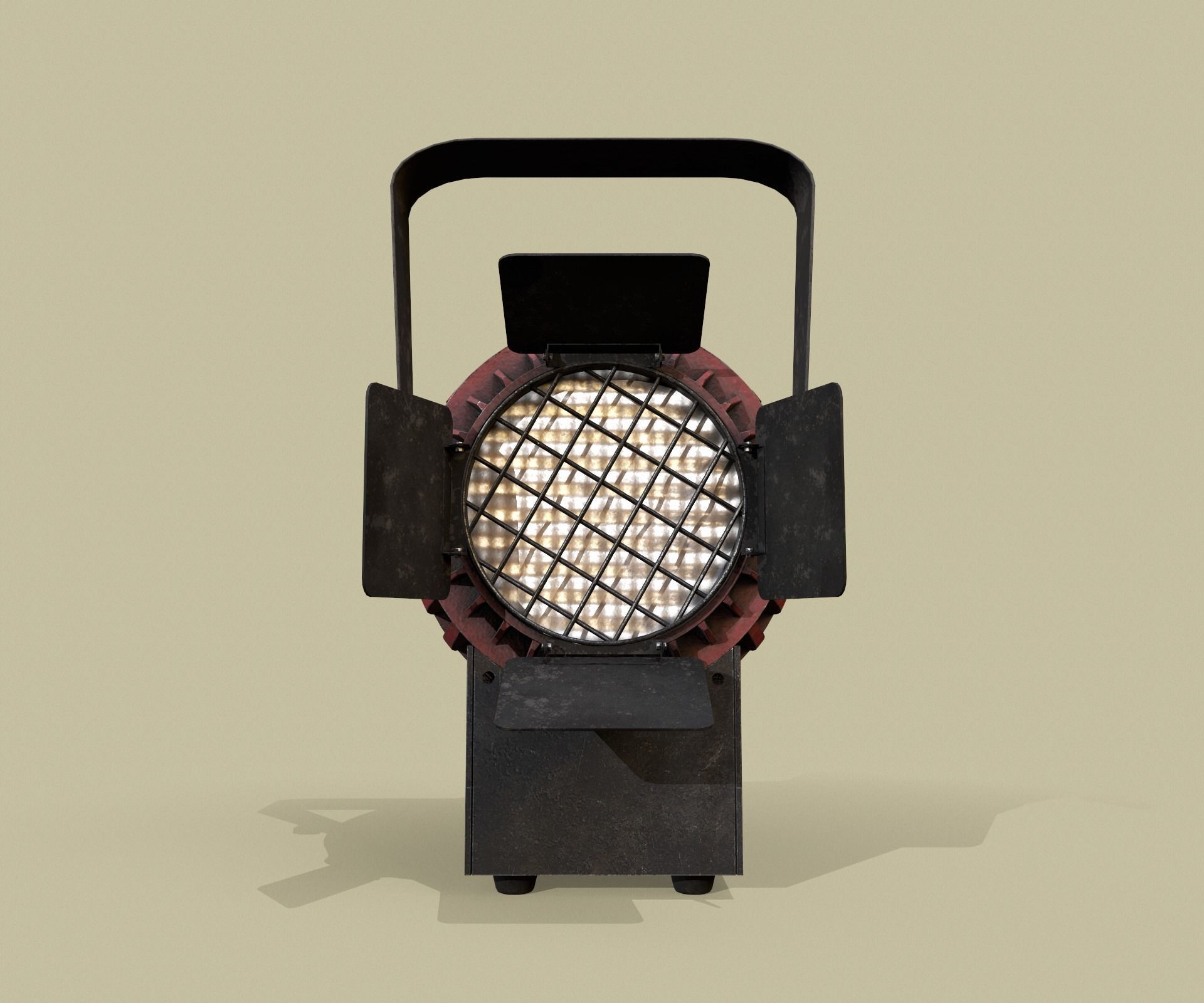Old hand lantern Low-poly 3D model_4
