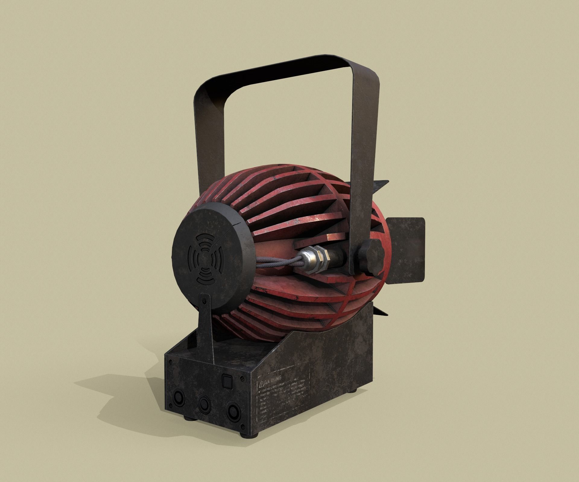 Old hand lantern Low-poly 3D model_2