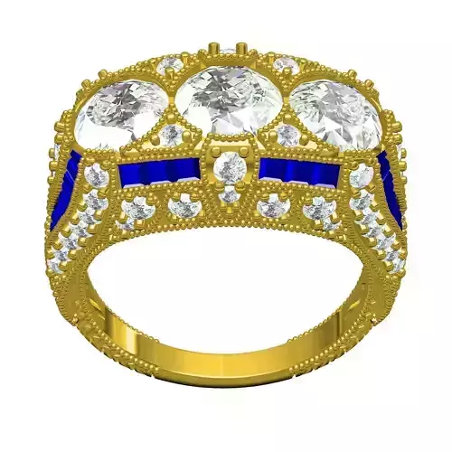 Vintage Three Stone Diamond Engagement Ring