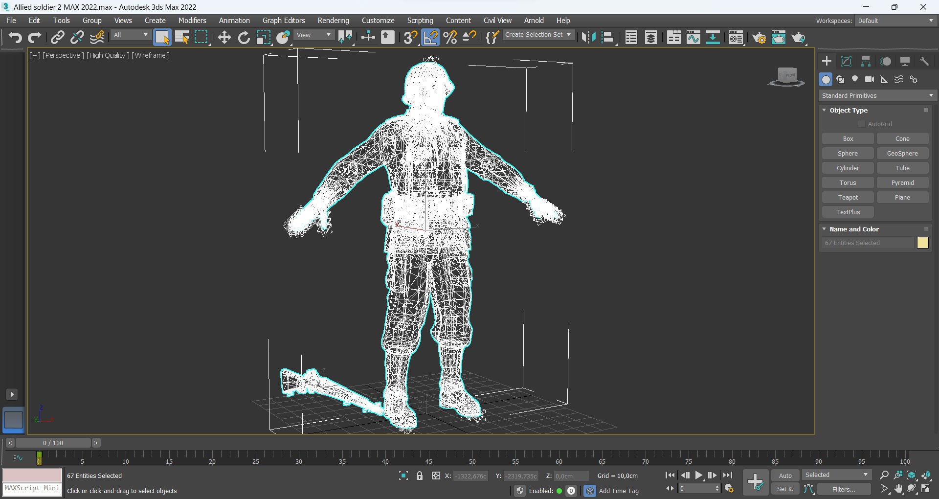 Allied soldier 2 Low-poly 3D model_14