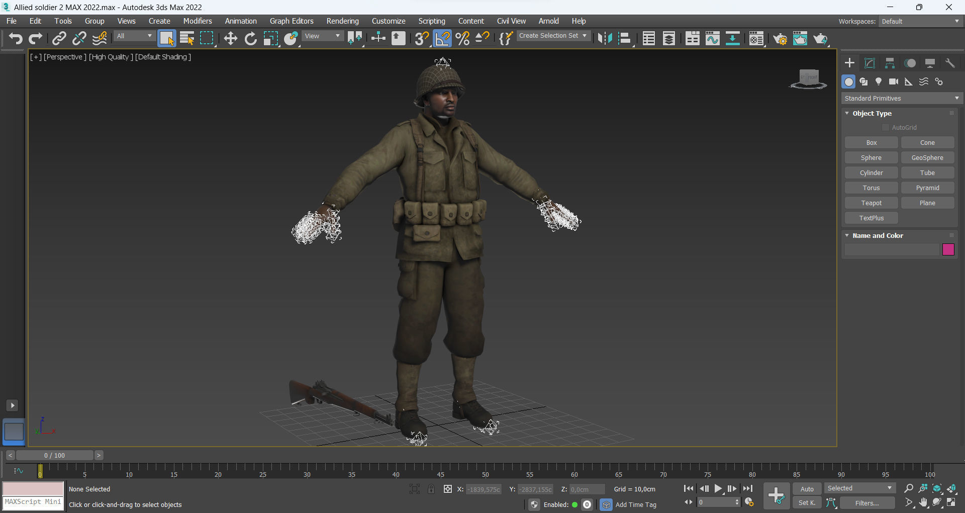 Allied soldier 2 Low-poly 3D model_13
