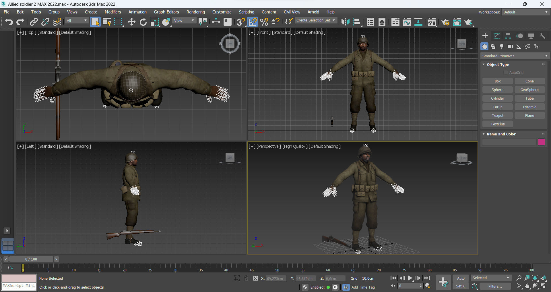 Allied soldier 2 Low-poly 3D model_12