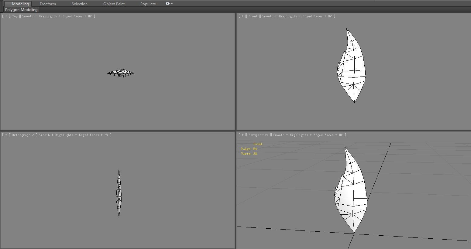 A peacock feather Low-poly 3D model_4