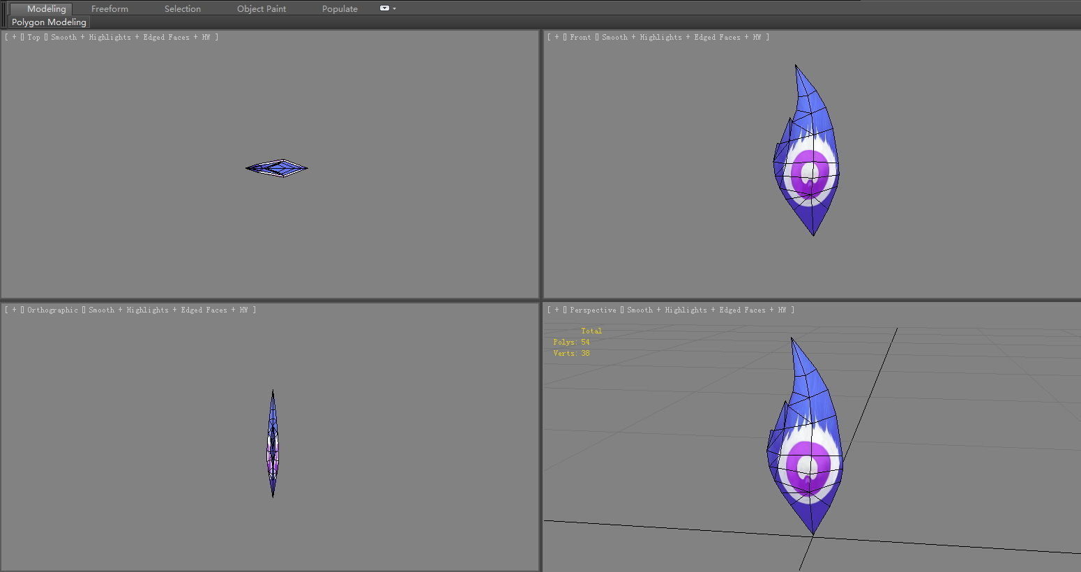 A peacock feather Low-poly 3D model_3