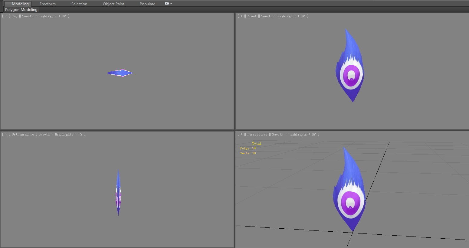 A peacock feather Low-poly 3D model_2