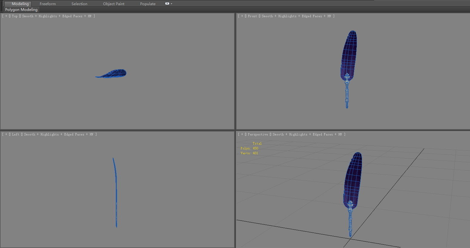 A pen made of feather   Low-poly 3D model_4