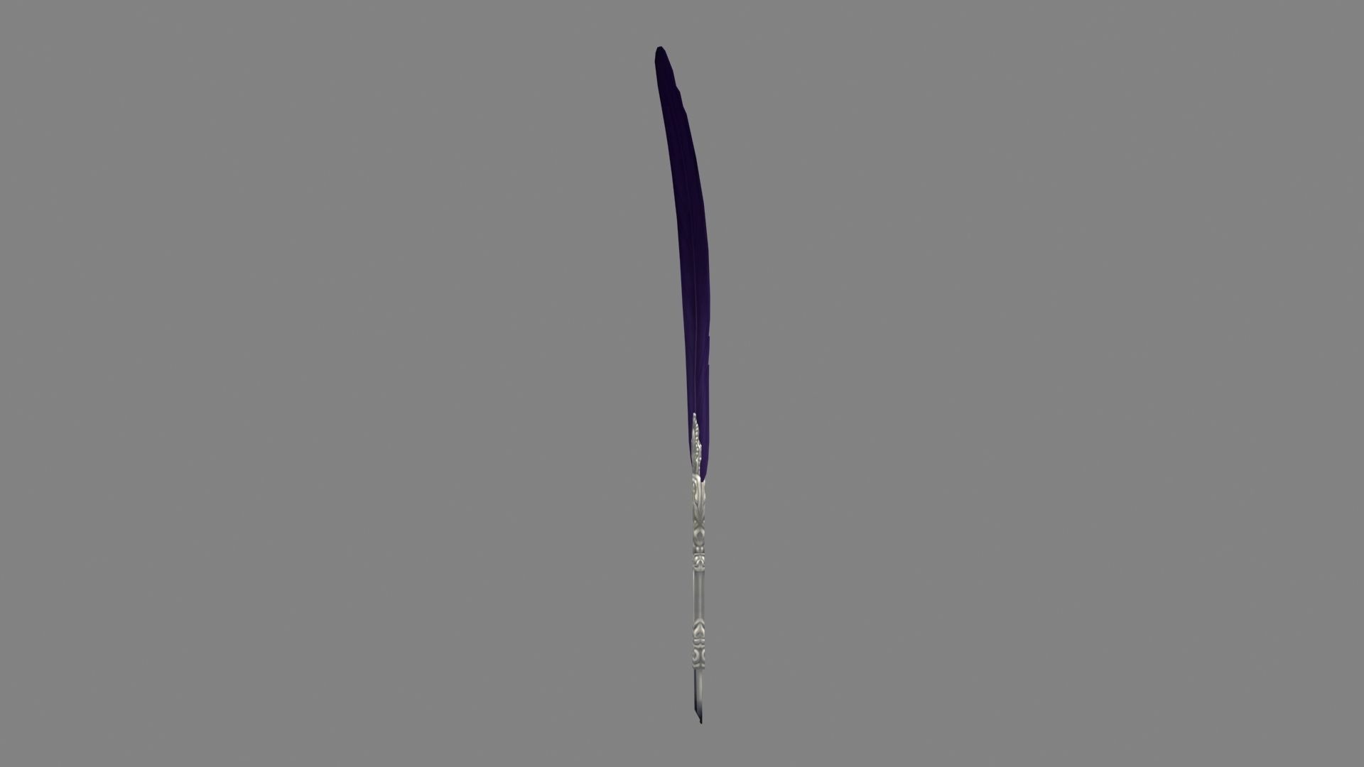 A pen made of feather   Low-poly 3D model_2