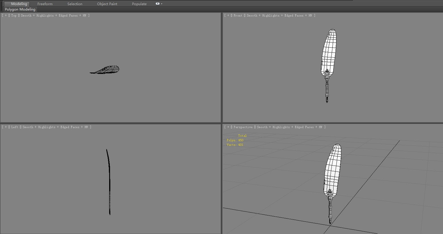 A pen made of feather   Low-poly 3D model_5