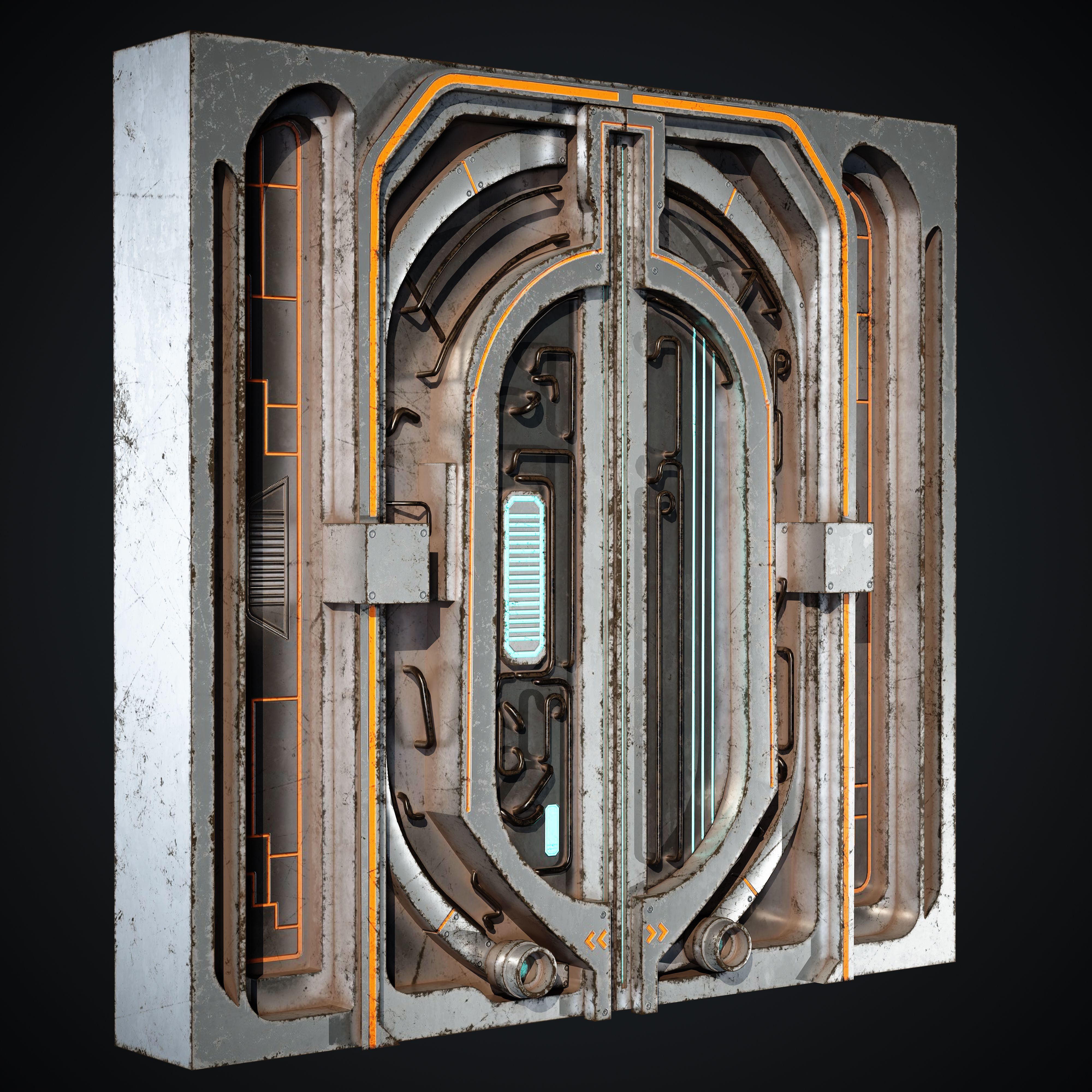 15 Scifi Doors Game Ready Low-poly 3D model_9