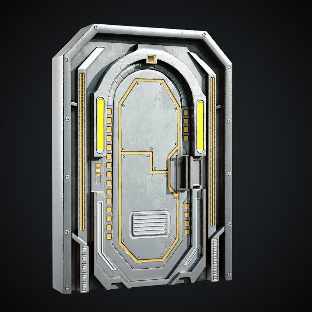 15 Scifi Doors Game Ready Low-poly 3D model_1