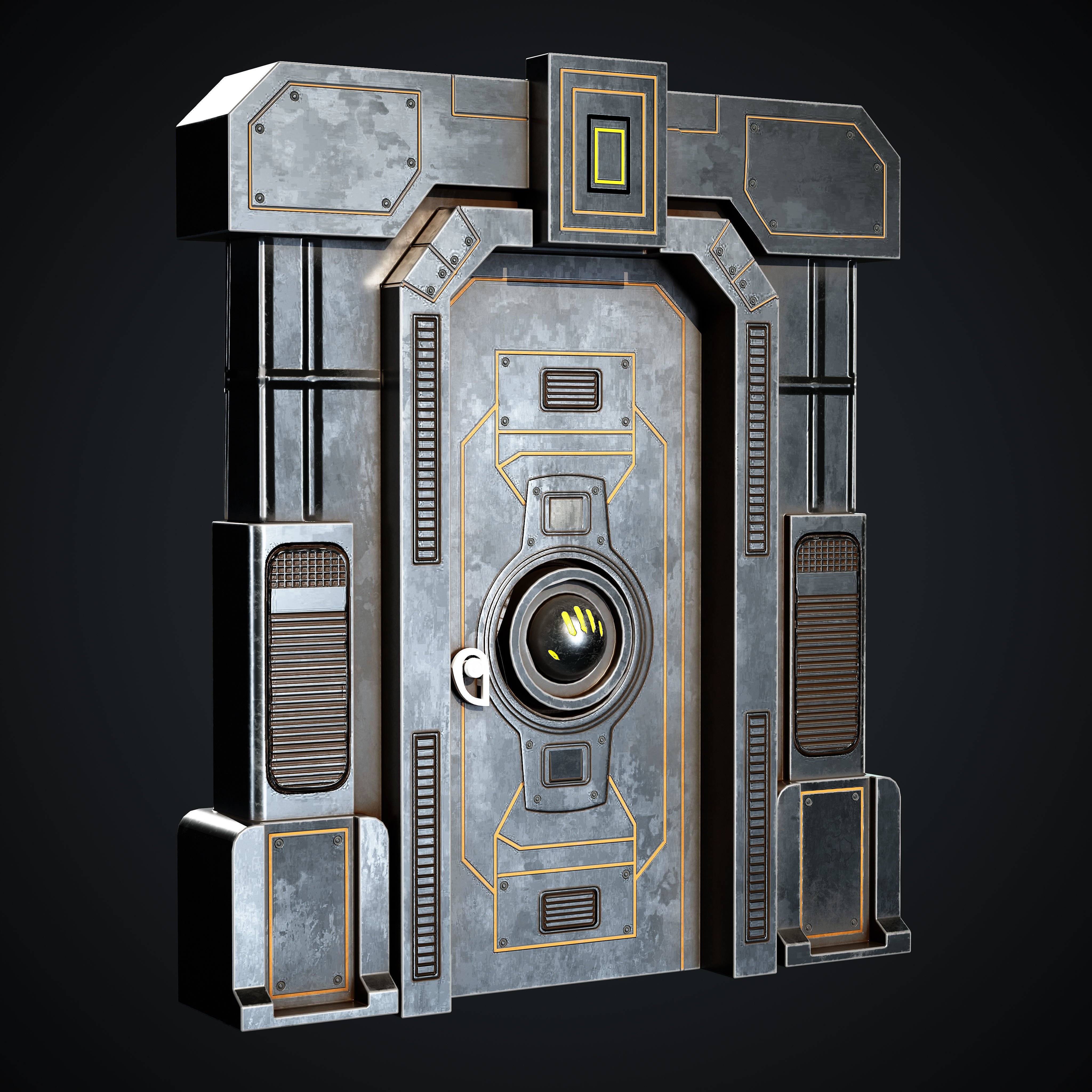 15 Scifi Doors Game Ready Low-poly 3D model_2