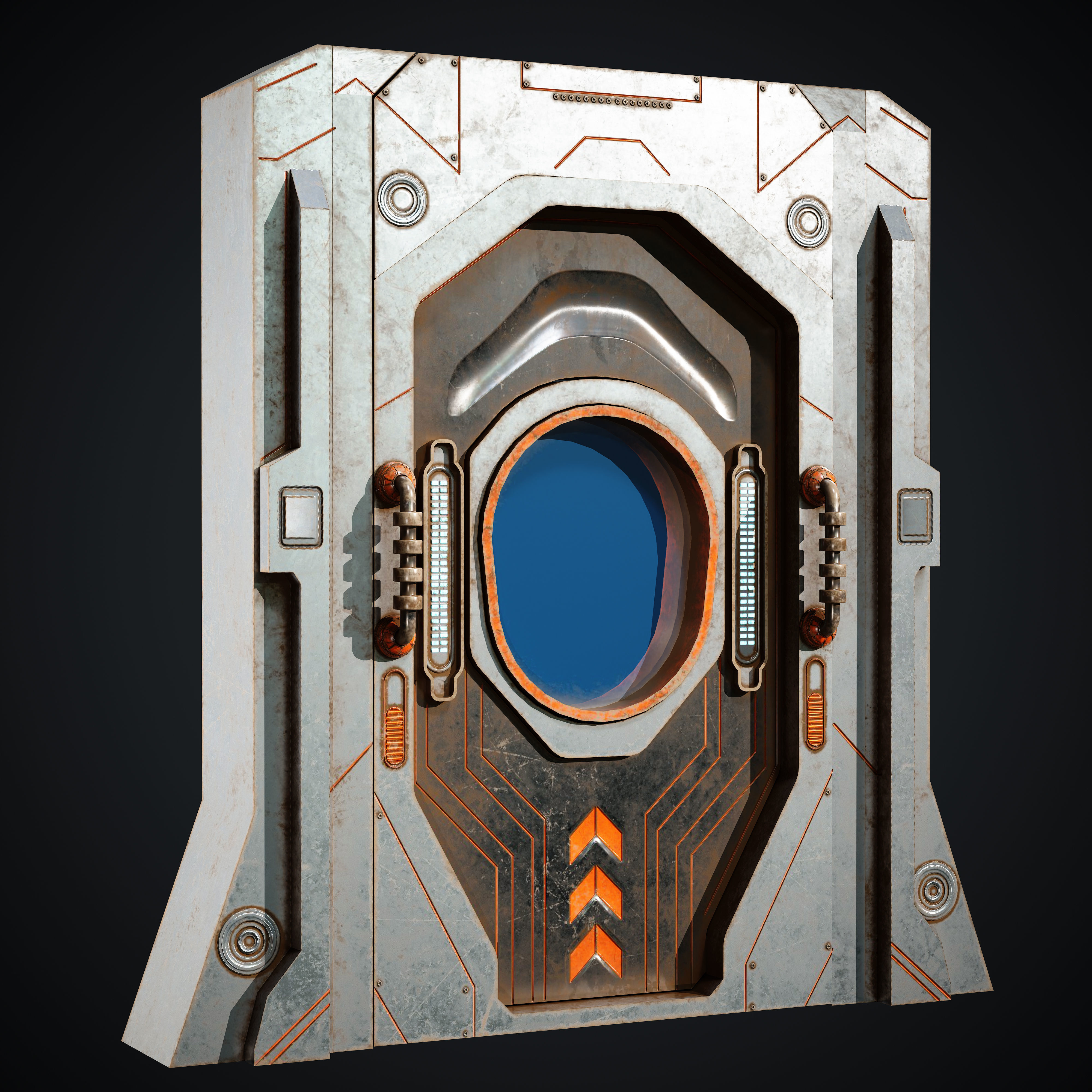 15 Scifi Doors Game Ready Low-poly 3D model_7