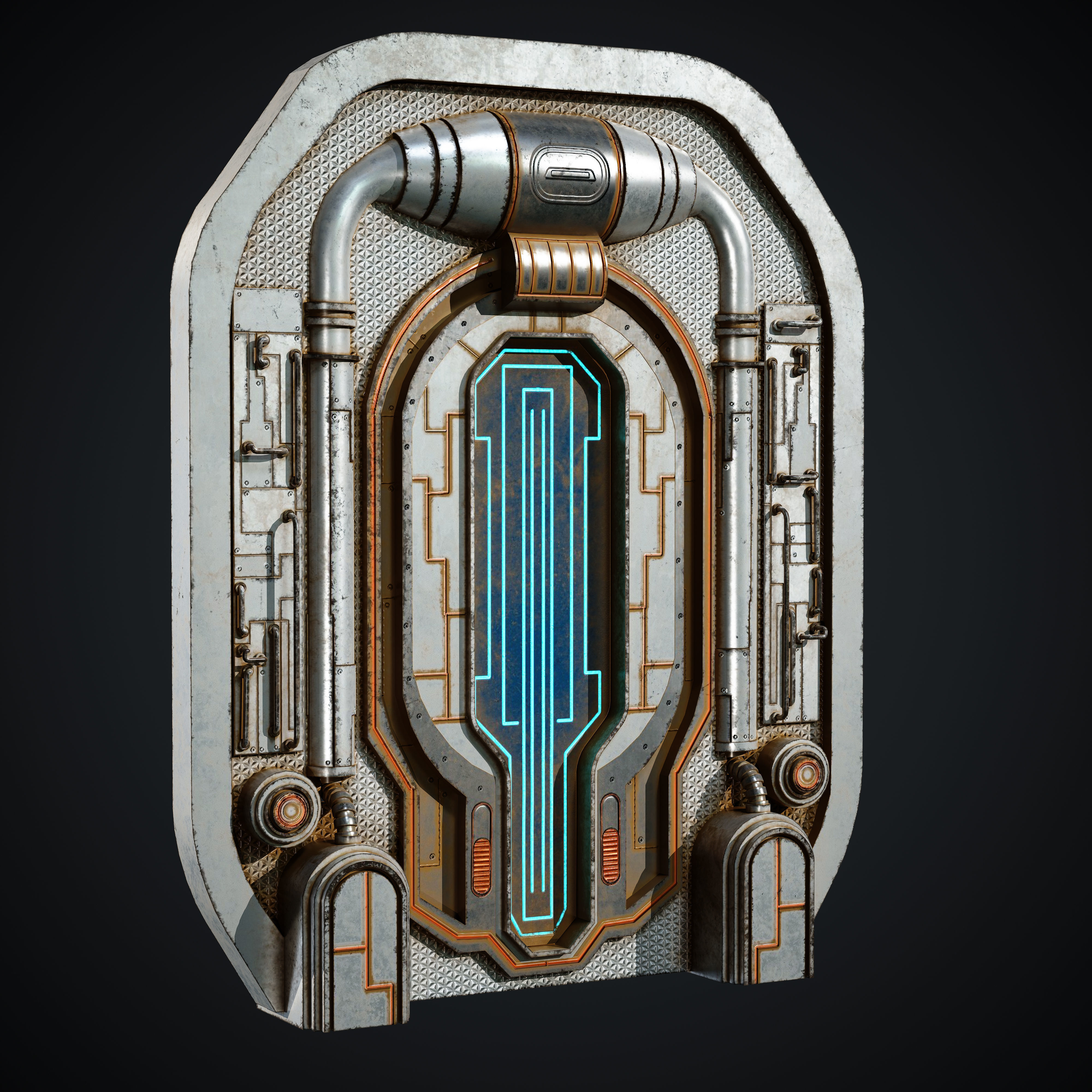 15 Scifi Doors Game Ready Low-poly 3D model_10