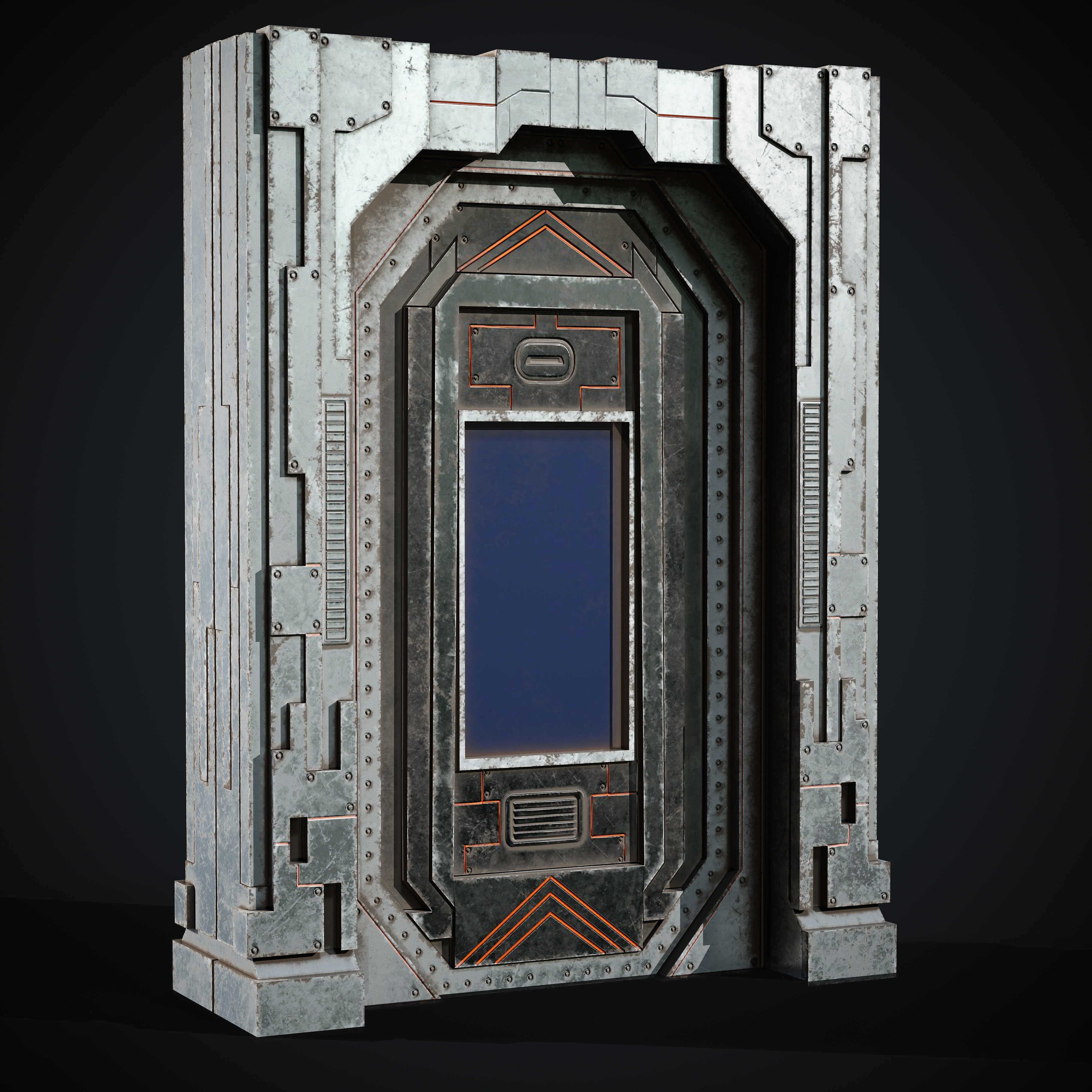 15 Scifi Doors Game Ready Low-poly 3D model_11