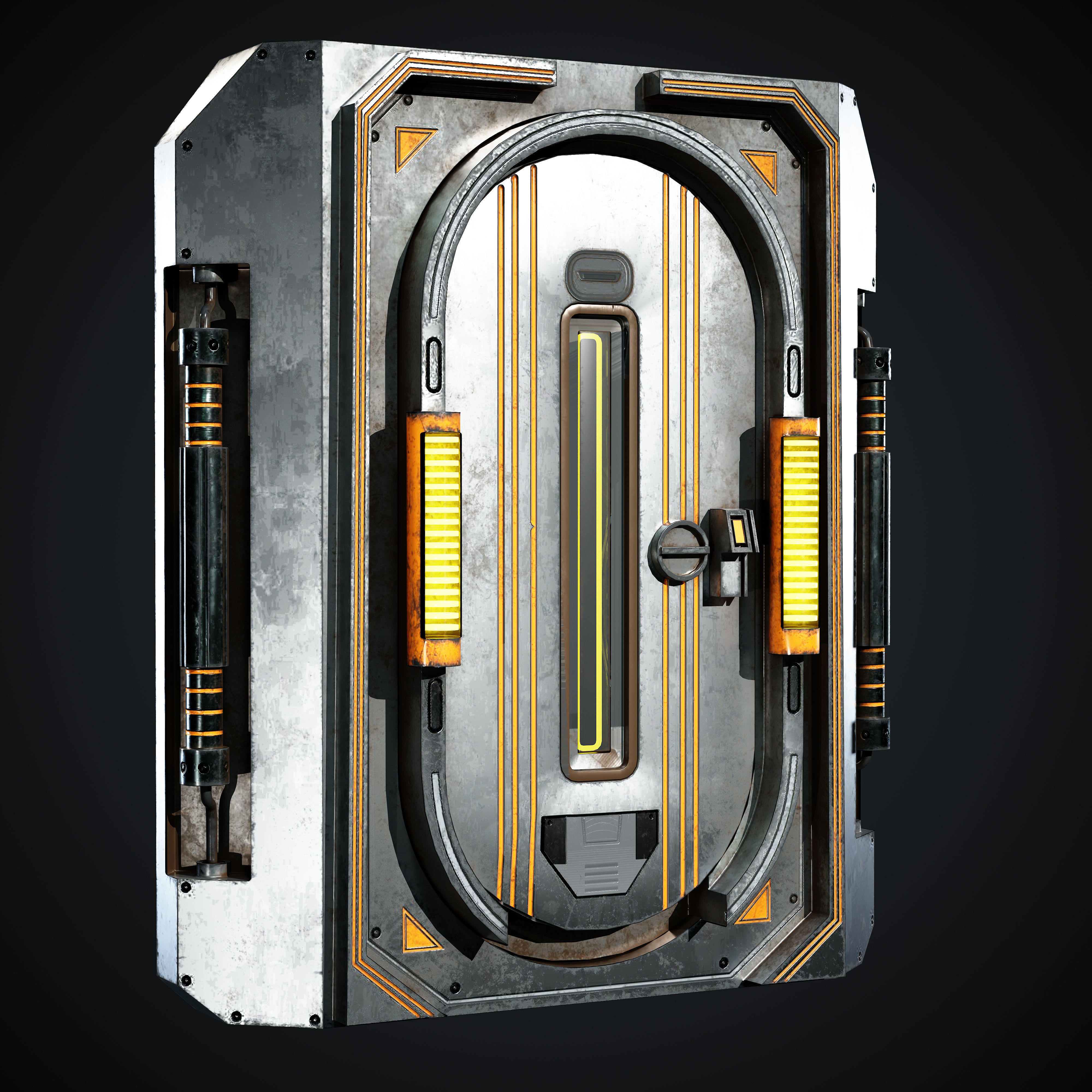15 Scifi Doors Game Ready Low-poly 3D model_3