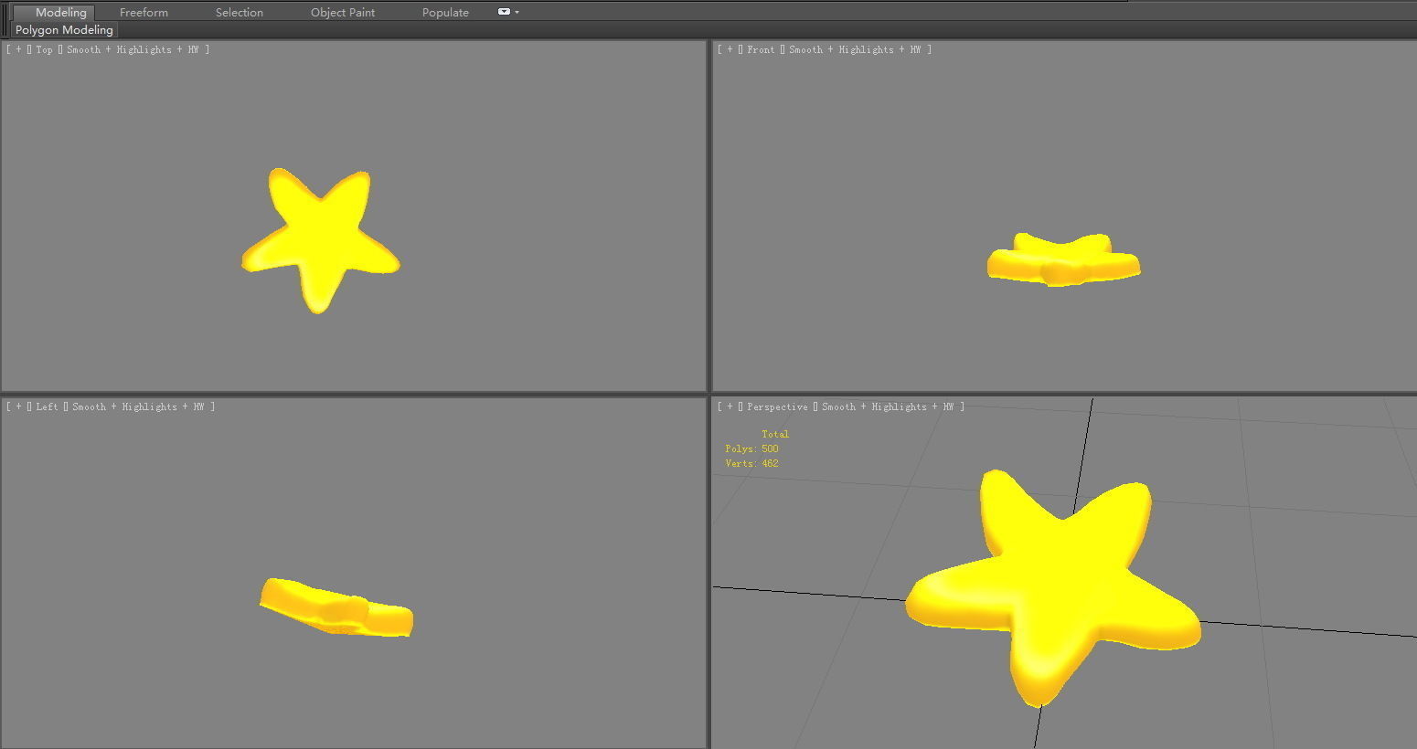 Cartoon starfish Low-poly 3D model_3