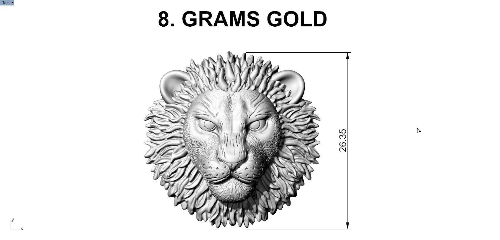 LION PENDENT 3D print model_8