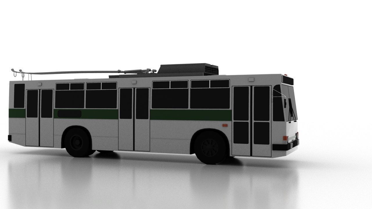Trolleybus Kiyv-11U Low Low-poly 3D model_7