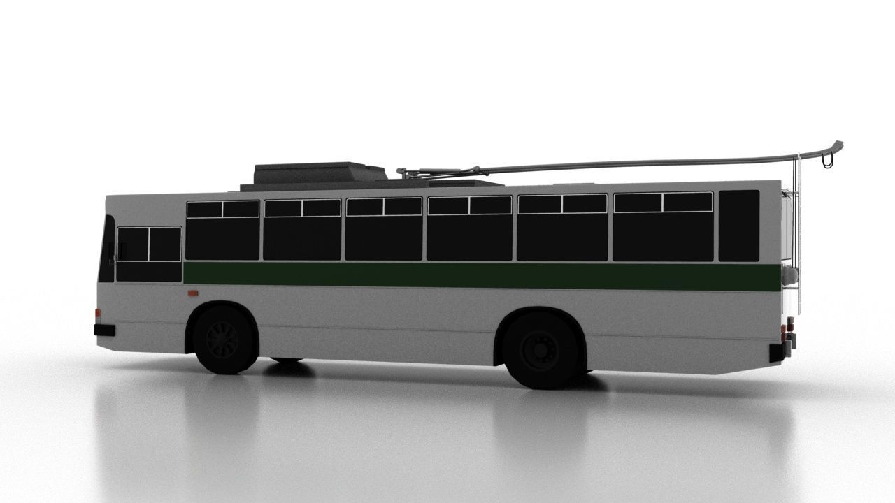 Trolleybus Kiyv-11U Low Low-poly 3D model_3